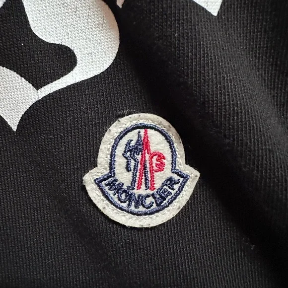 Moncler Black Crewneck Sweatshirt with White Logo